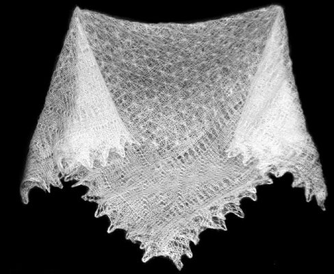White lace knit Orenburg Shawl