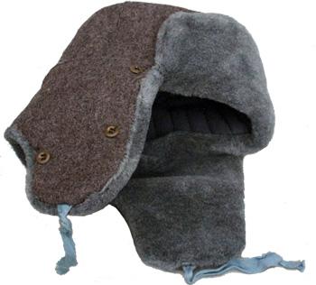 A military issue Russian Ushanka fur hat, worn by soldiers during winter time