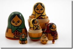 Partially disassembled Russian Matryoshka doll