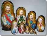 Nesting dolls depicting Russian nobility