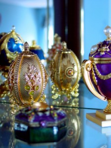 Faberge Egg in front of mirror